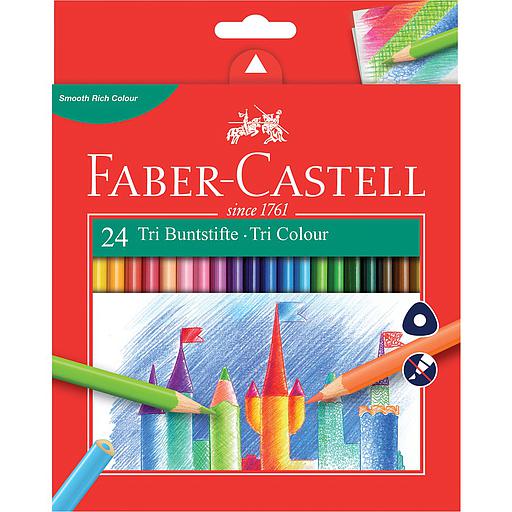 24 Crayons de couleur Faber-Castell - Tenue Triangulaire