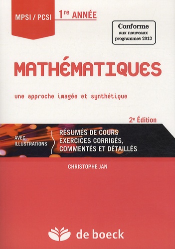 Mathématiques MPSI/PCSI 1re année  - Une approche imagée et synthétique