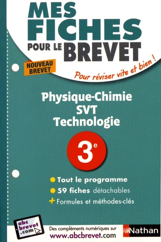 Physique-chimie, SVT, technologie 3e
