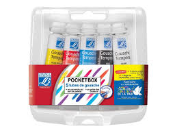 Peinture gouache Lefranc &amp; Bourgeois  - 5 tubes 