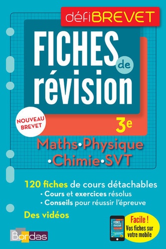 Maths, Physique, Chimie, SVT 3e  - Fiches de révision