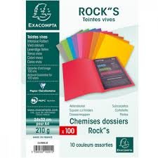 Lot de 100 Chemises Bahia Exacompta Couleur Assorties