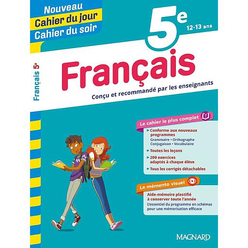 Cahier du jour/Cahier du soir Français 5e + mémento