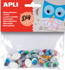 Sachet de 40 Yeux Mobiles Avales Adhesives D/S Couleur Kids