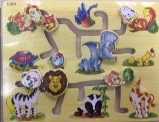 لعبة متاهة حيوانات الأدغال خشبية