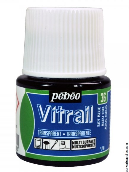 Peinture pour Vitrail 45ml N°36 Bleu ciel