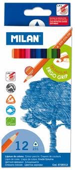 Boîte 12 Crayons de couleur hexagonaux