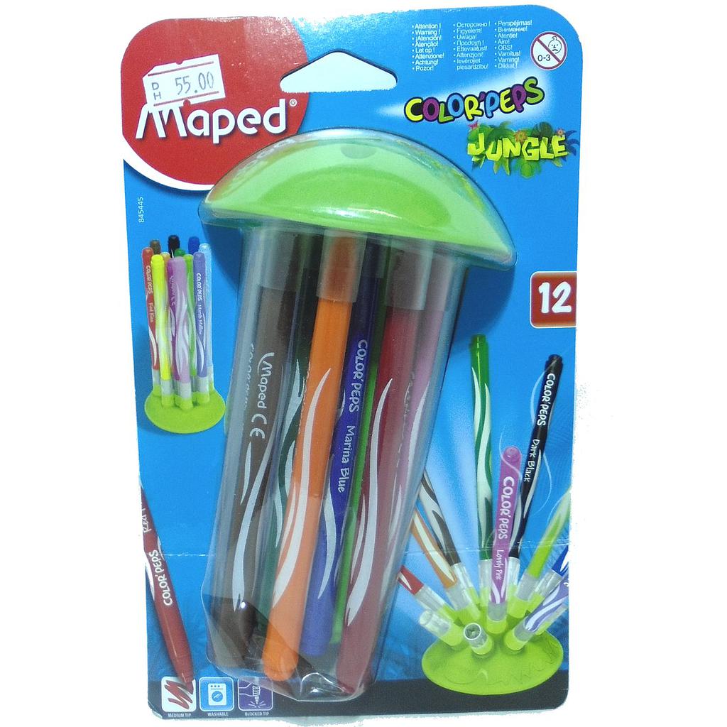 Feutres Maped jungle innovation - Pointe Moyenne - Paquet de 12
