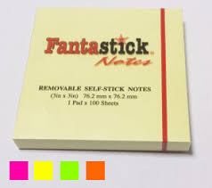 Post-it FantaStick  - 3 x 3 - Jaune Fluorescent