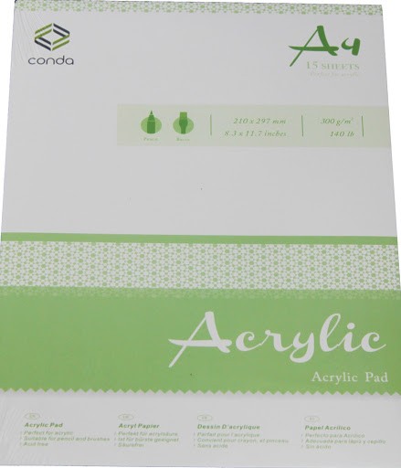 Bloc à Dessin Conda A3 300G pour Acrylique