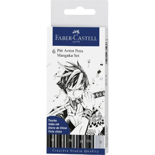 Pochettes 4 Feutres Pitt Manga Noir