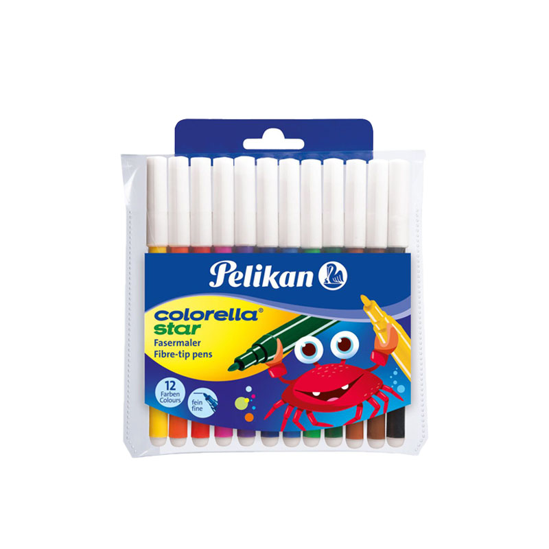 12 Feutres Colorella Star - Pochette Plastique - Pointe Fine