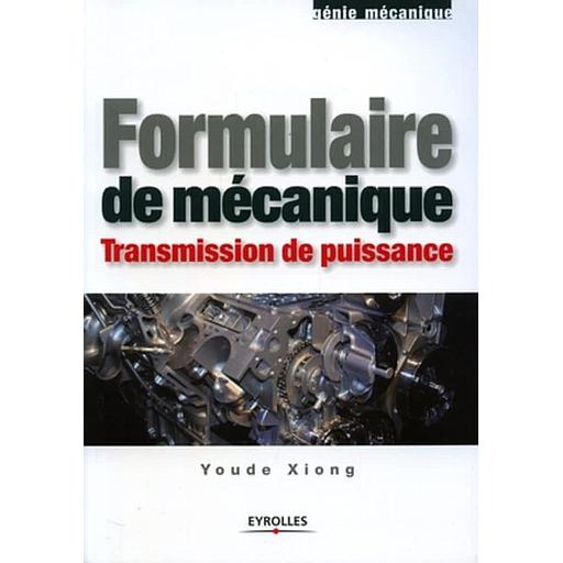 Formulaire de mécanique - Transmission de puissance