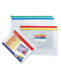 Enveloppe Plastique Zipper Pocket Transparant A5