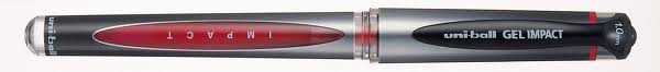 Stylo Roller Uni ball Gel Impact 1,0 Rouge