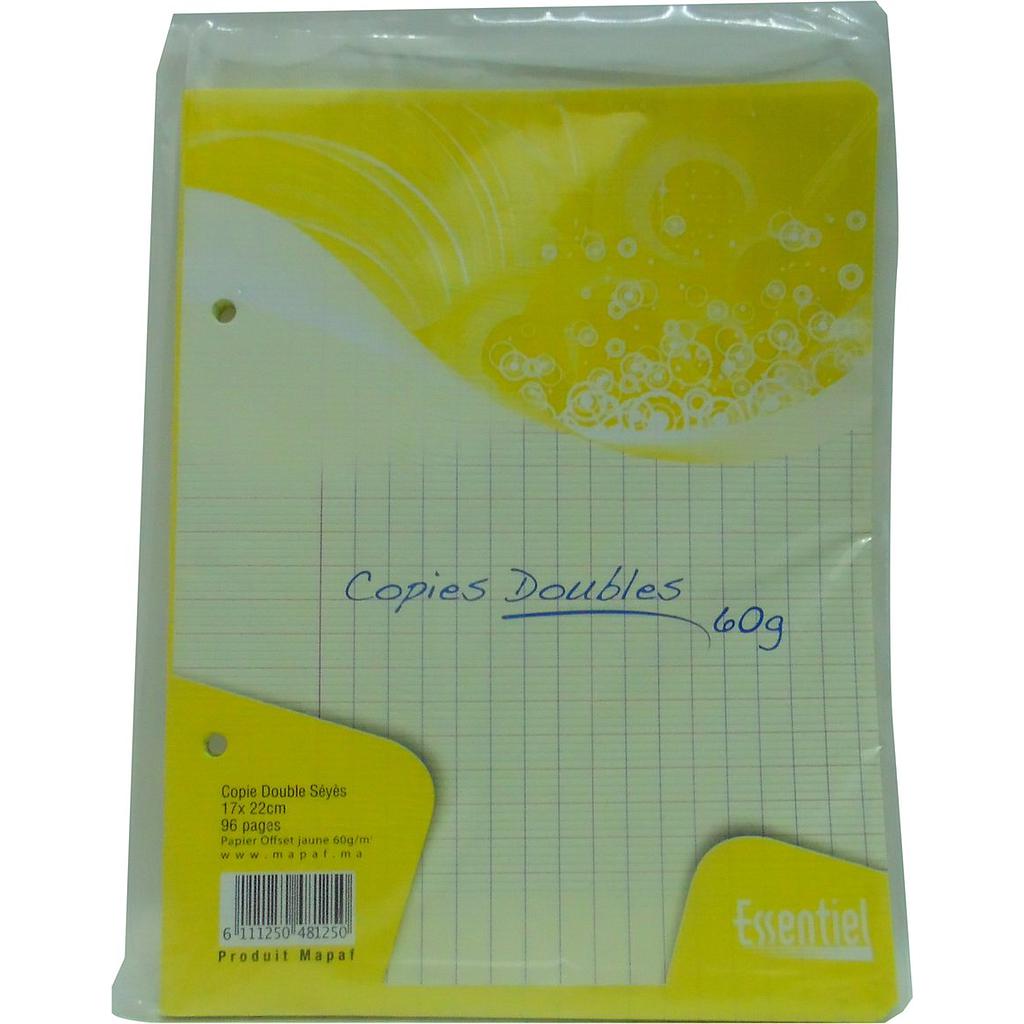 Copies doubles Essentiel  - 17 x 22 - Séyès - Jaunes - 96p - 80g