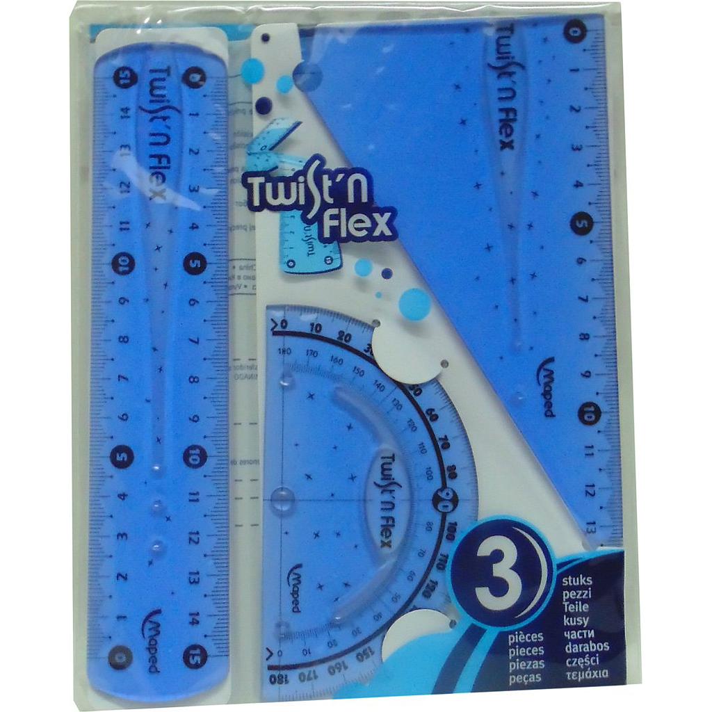 Kit de géométrie Maped Twist'n Flex - mini - 3 pièces