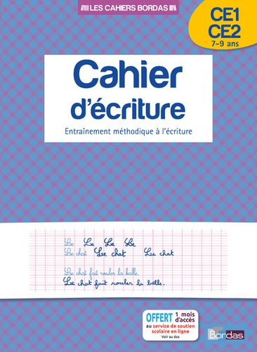 Cahier d'écriture CE1-CE2 - NE - Entraînement méthodique à l'écriture