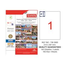 Etiquettes Tanex  - A4 - 21 x 29,7