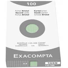 Fiches Bristol 125*200 Vert 5*5