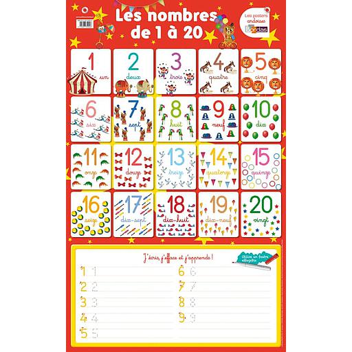 Poster les nombres de 1 à 20