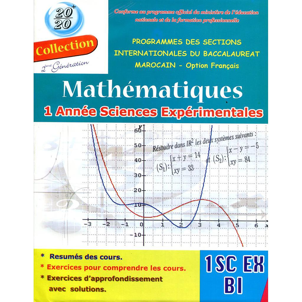 Collection 20/20 mathématiques 1er Bac sciences expérimentales