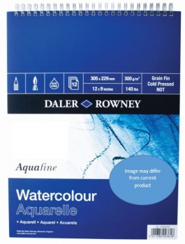 Bloc à dessin Aquafine Spiral A4 Grain Fin 300G