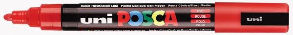 Marqueur Posca Rouge Pointe Conique Moyenne
