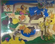 لعبة متاهة حيوانات الغابة خشبية