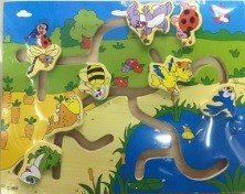 لعبة متاهة حيوانات المستنقعات خشبية