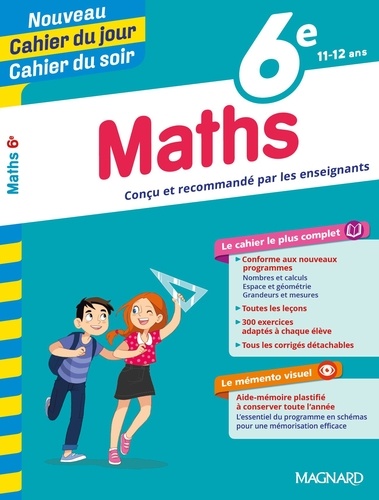 Cahier du jour/cahier du soir Maths 6e + mémento
