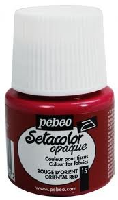 Peinture pour tissus Pébéo Setacolor  - 45ml - Rouge d'orient - Unité