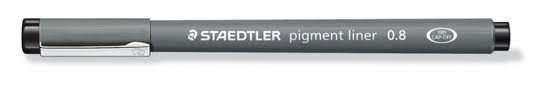 Feutre Pigment Liner Pointe calibrée Staedtler 0.8 MM Noir
