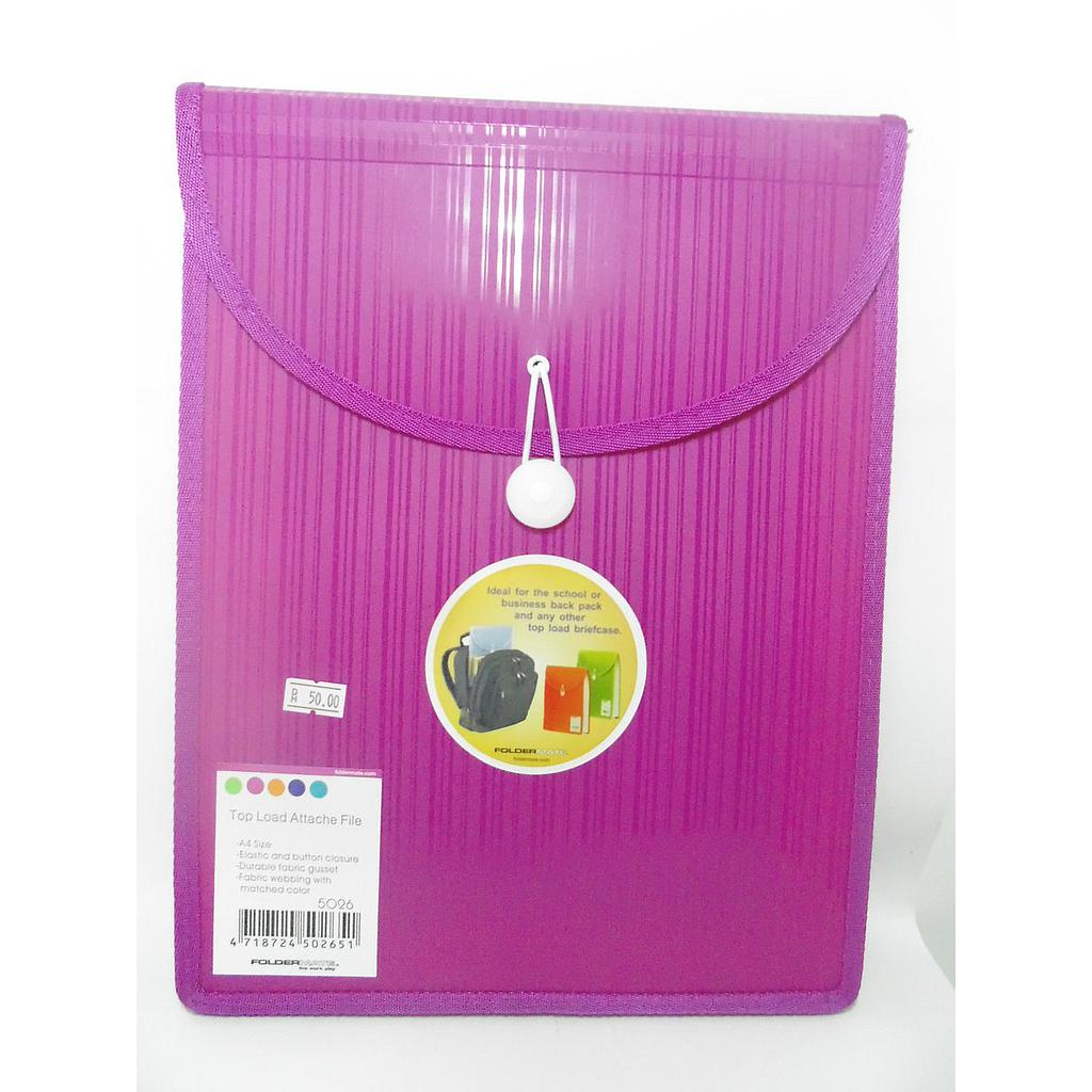 Porte document Top load  - A4 - Rose - Fermeture ficelle