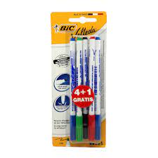 Pochette de 4+1 Marqueur effaçable à sec Bic Velleda Pointe Fine