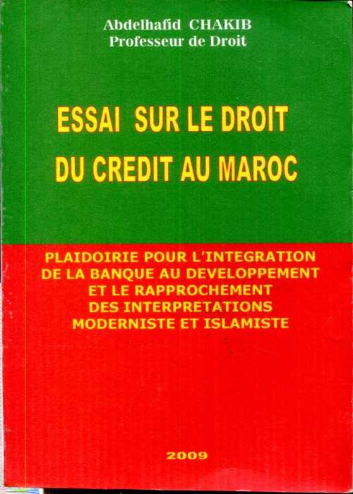 Essai sur le droit du crédit au Maroc