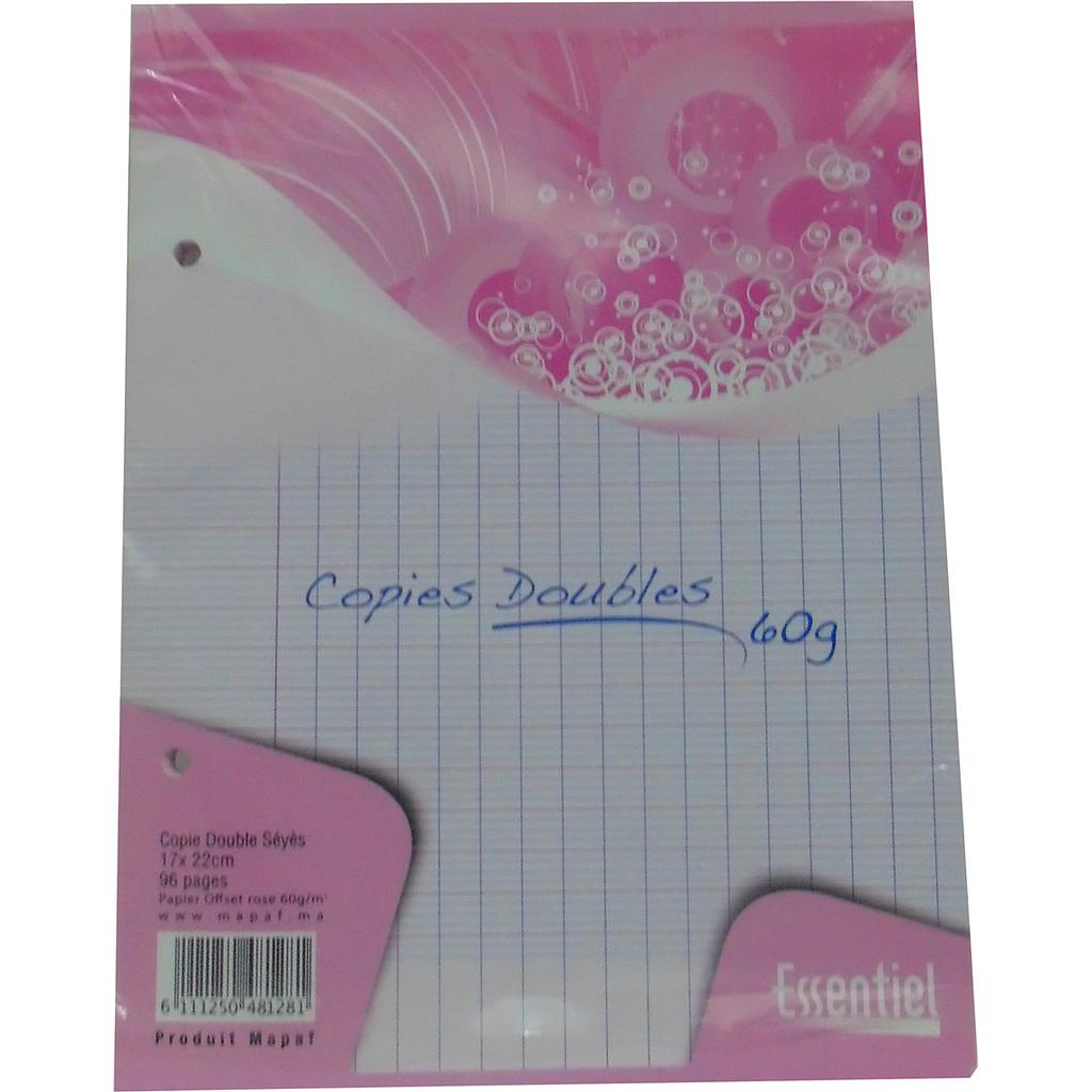 Copies Doubles Perforées Séyès 17 x 22 Rose 96P 60G