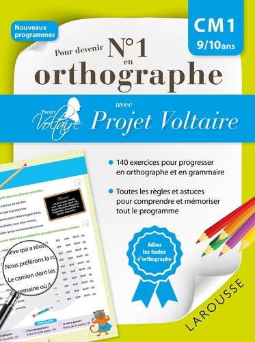 Pour devenir N° 1 en orthographe avec Projet Voltaire  - CM1 9/10 ans
