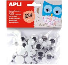 Sachet de 75 Yeux Noir Ronds Mobile