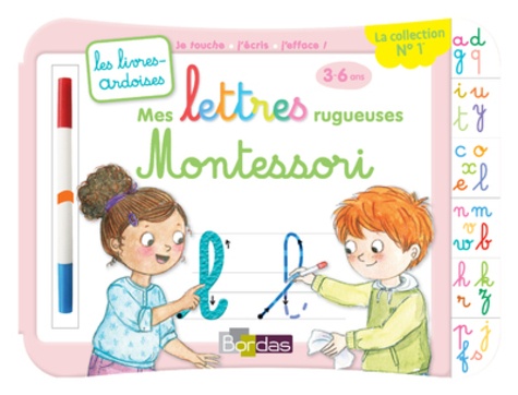Mes lettres rugueuses Montessori  - Avec un feutre effaçable