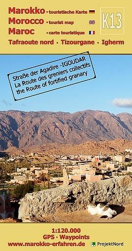 Carte K13 Tafraoute nord • Tizourgane • Igherm 1:120.000