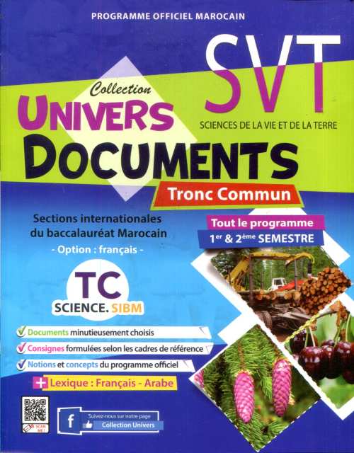 Univers SVT  Tronc Commun documents science SIBM 1er & 2ème semestre