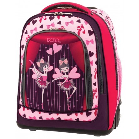 Cartable à Roulette fille Rose