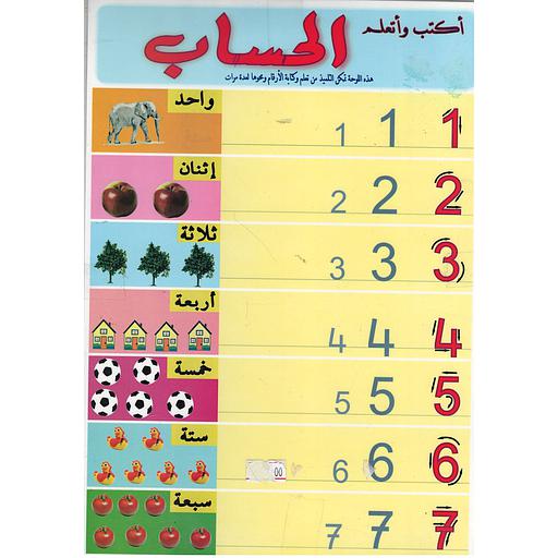 لوحة أكتب وأتعلم الحساب حجم صغير بلاستيكي