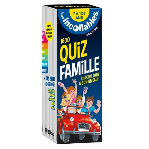 Les incollables 1600 quiz famille  - 5 thématiques du CP au collège