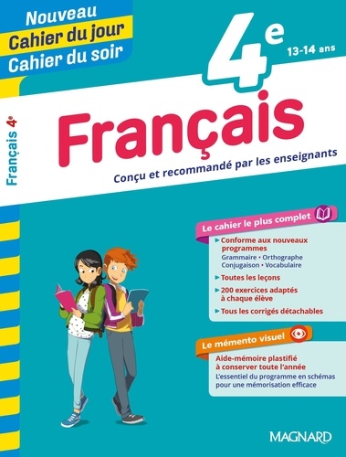 Cahier du jour/Cahier du soir Français 4e + mémento