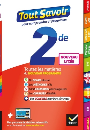 Tout Savoir 2de - Toutes les matières du nouveau programme