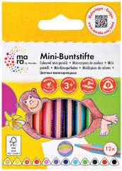 12 Crayons de couleur Mini-Buntstifte - Forme Triangulaire - Marabu