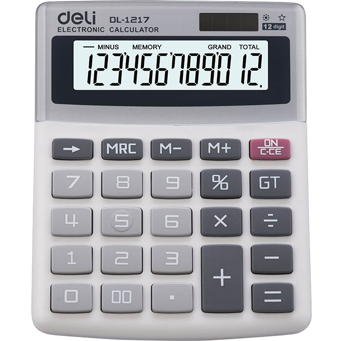 Calculatrice 12 touches - Easy - Pile/Solaire - Deli