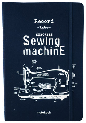 Carnet NoteLook A5 Retro Sewing Machine White Ligne